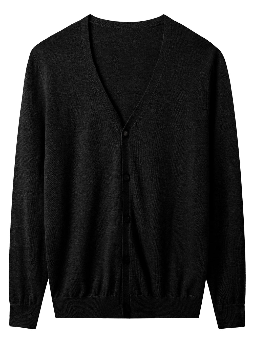 V-Neck Knit Cardigan — Black