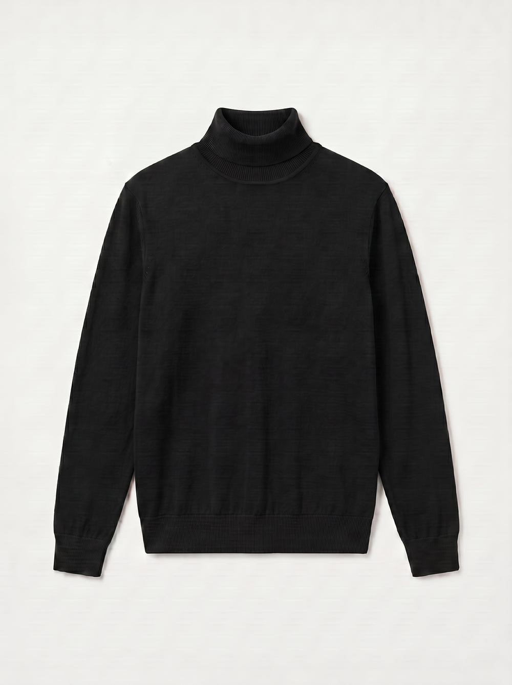 Lightweight Turtleneck Wool Sweater — Black