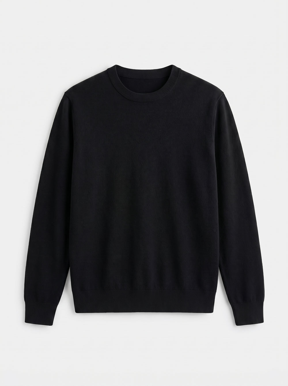 Lightweight Crew Neck Wool Sweater — Black