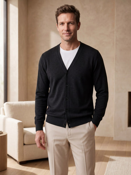 V-Neck Knit Cardigan