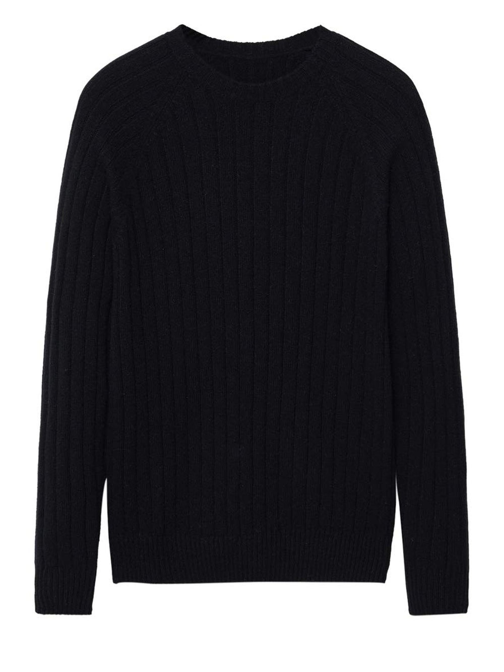 Men's Wool Crew Neck Pullover — Black