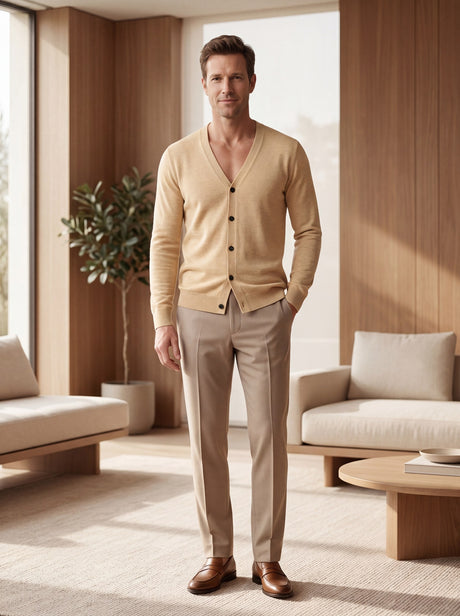 V-Neck Button Cardigan