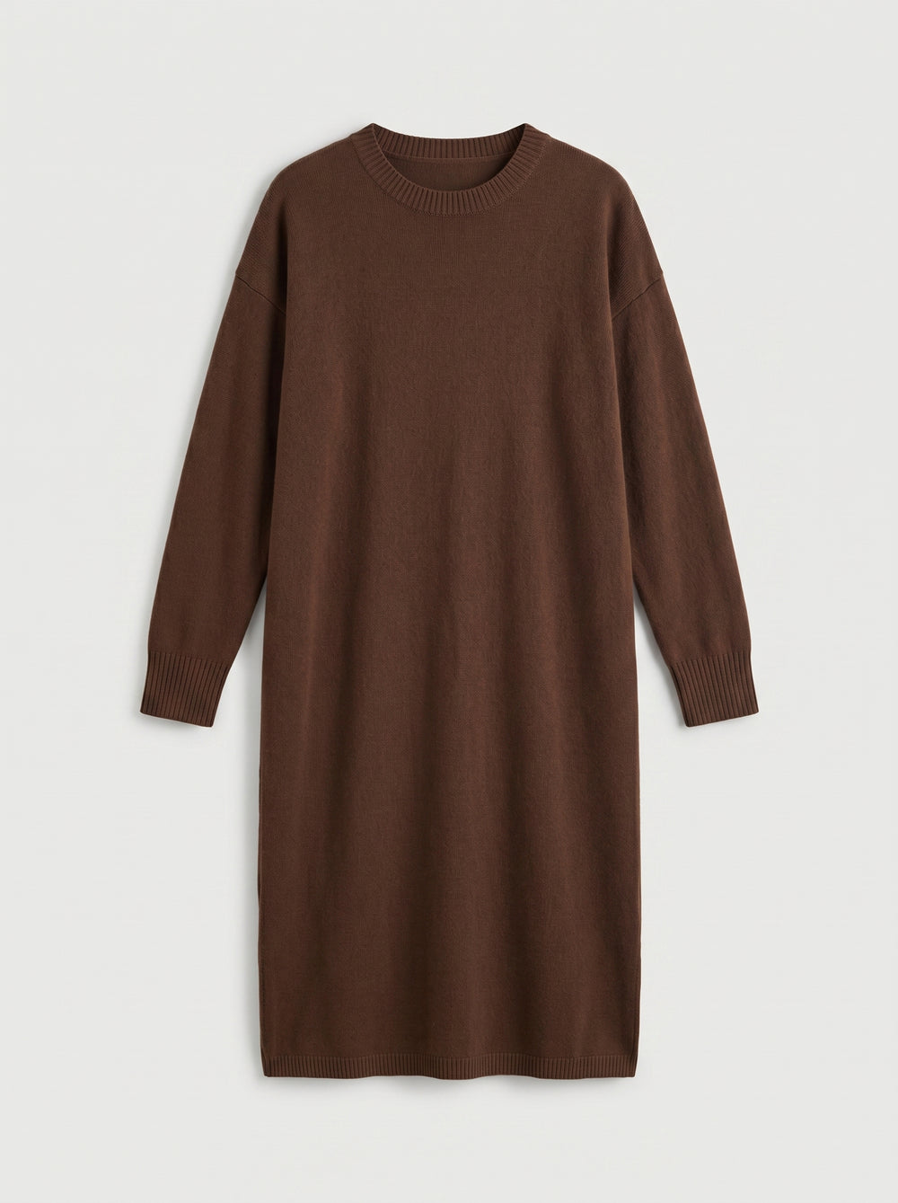Women's Multi-Color Mid-Length Cashmere Dress — Brown