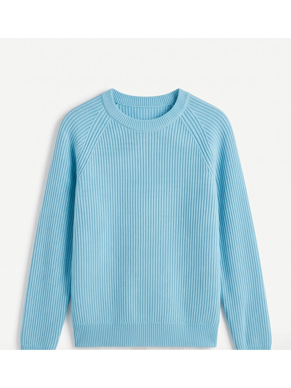 Women's Mid-Length Knit Cashmere Sweater — Sky blue