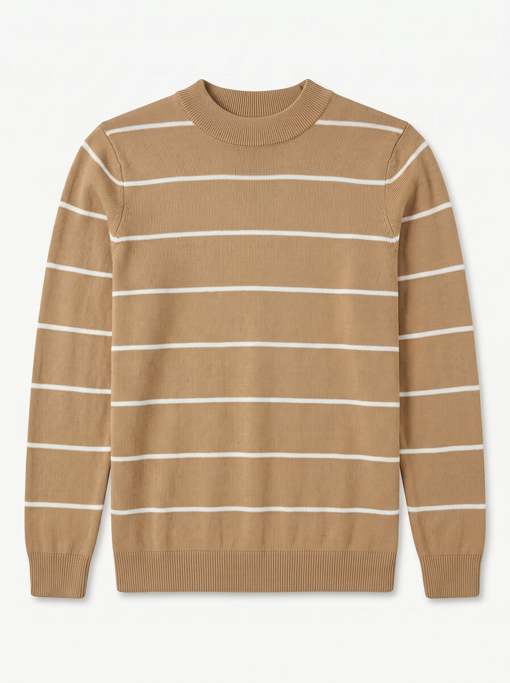 ZHILIFS | Men's Brown Mock Neck Pullover — Brown