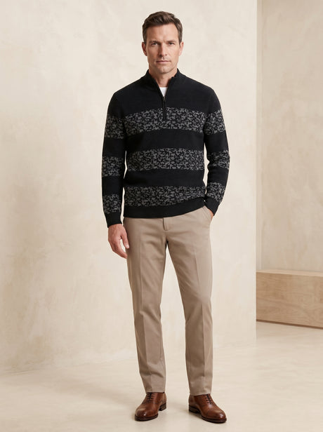 ZHILIFS | Men's Quarter Zip Mock Neck Pullover