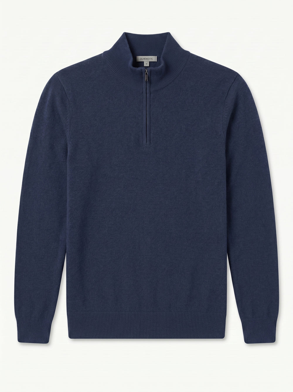 ZHILIFS | Men's Quarter Zip Mock Neck Pullover — Blue