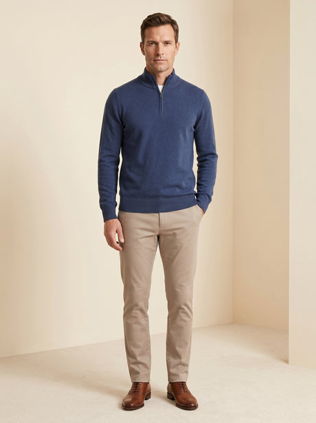 ZHILIFS | Men's Quarter Zip Mock Neck Pullover