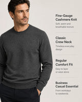 Men's classic soft knit crew neck sweater with fine-gauge knit, regular comfort fit and business casual styling