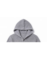 Men's Hooded Wool Cardigan with Front Button