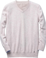 Men's V-Neck Cashmere Sweater — Beige