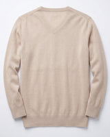 Men's V-Neck Cashmere Sweater — Beige