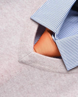 Men's V-Neck Cashmere Sweater — Beige