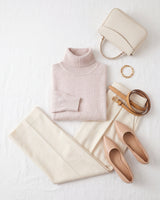 Classic Turtleneck Cashmere Sweater — Beige