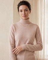 Classic Turtleneck Cashmere Sweater — Beige
