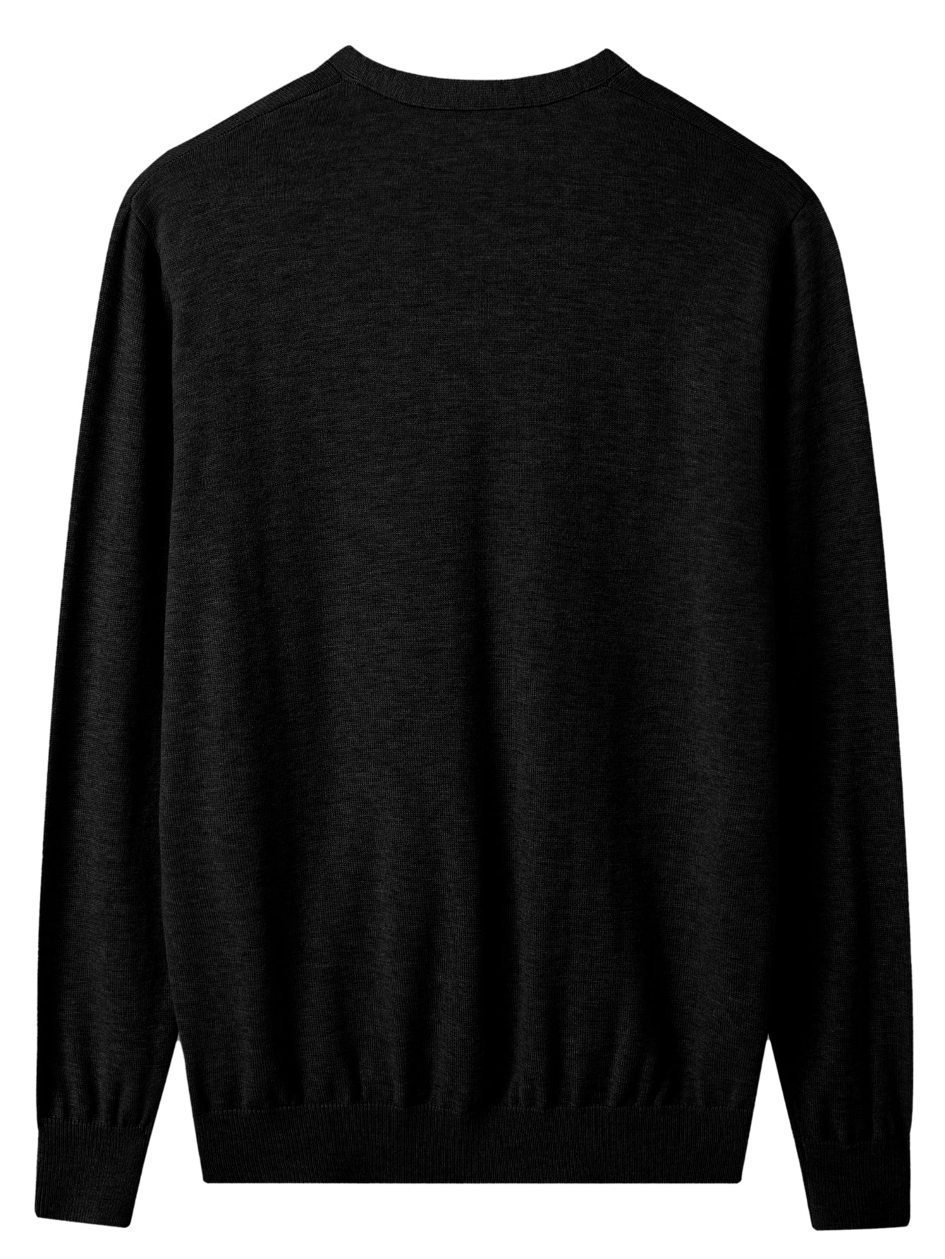 V-Neck Knit Cardigan — Black