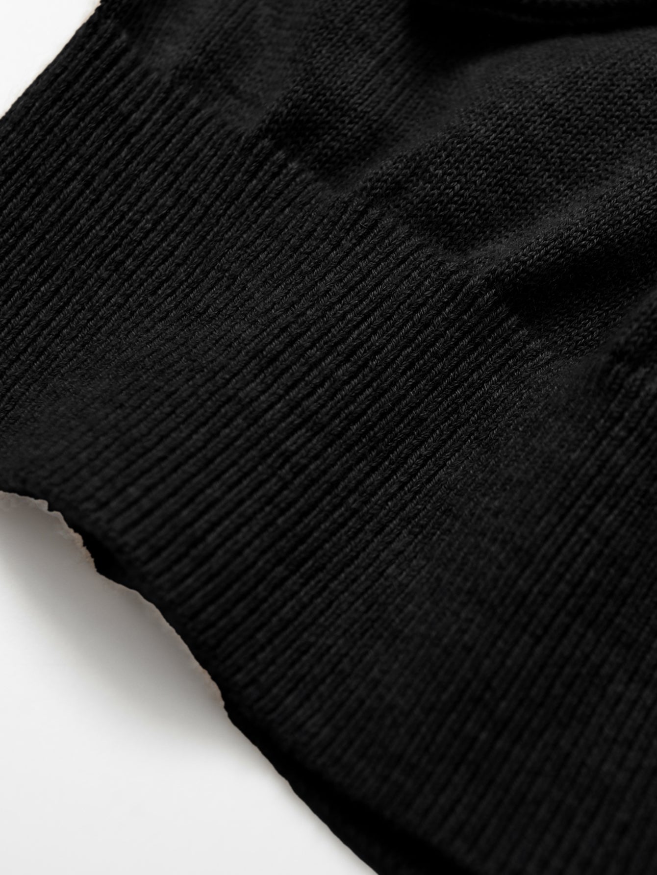 V-Neck Knit Cardigan — Black