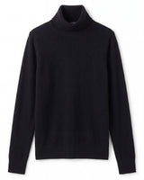 Classic Turtleneck Cashmere Sweater — Black