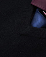 Men's V-Neck Cashmere Sweater — Black