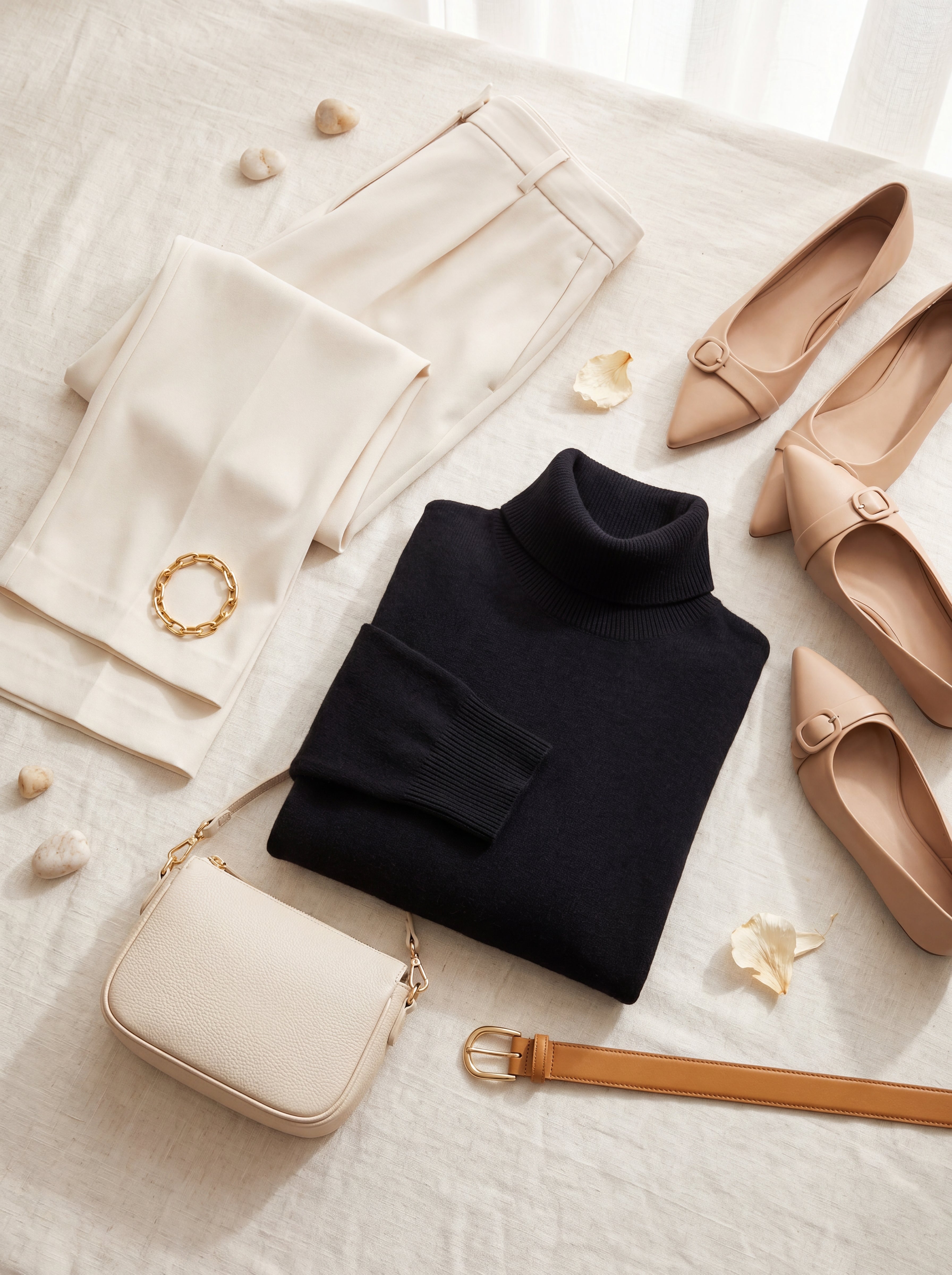 Classic Turtleneck Cashmere Sweater — Black