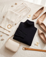 Classic Turtleneck Cashmere Sweater — Black
