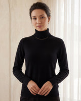Classic Turtleneck Cashmere Sweater — Black