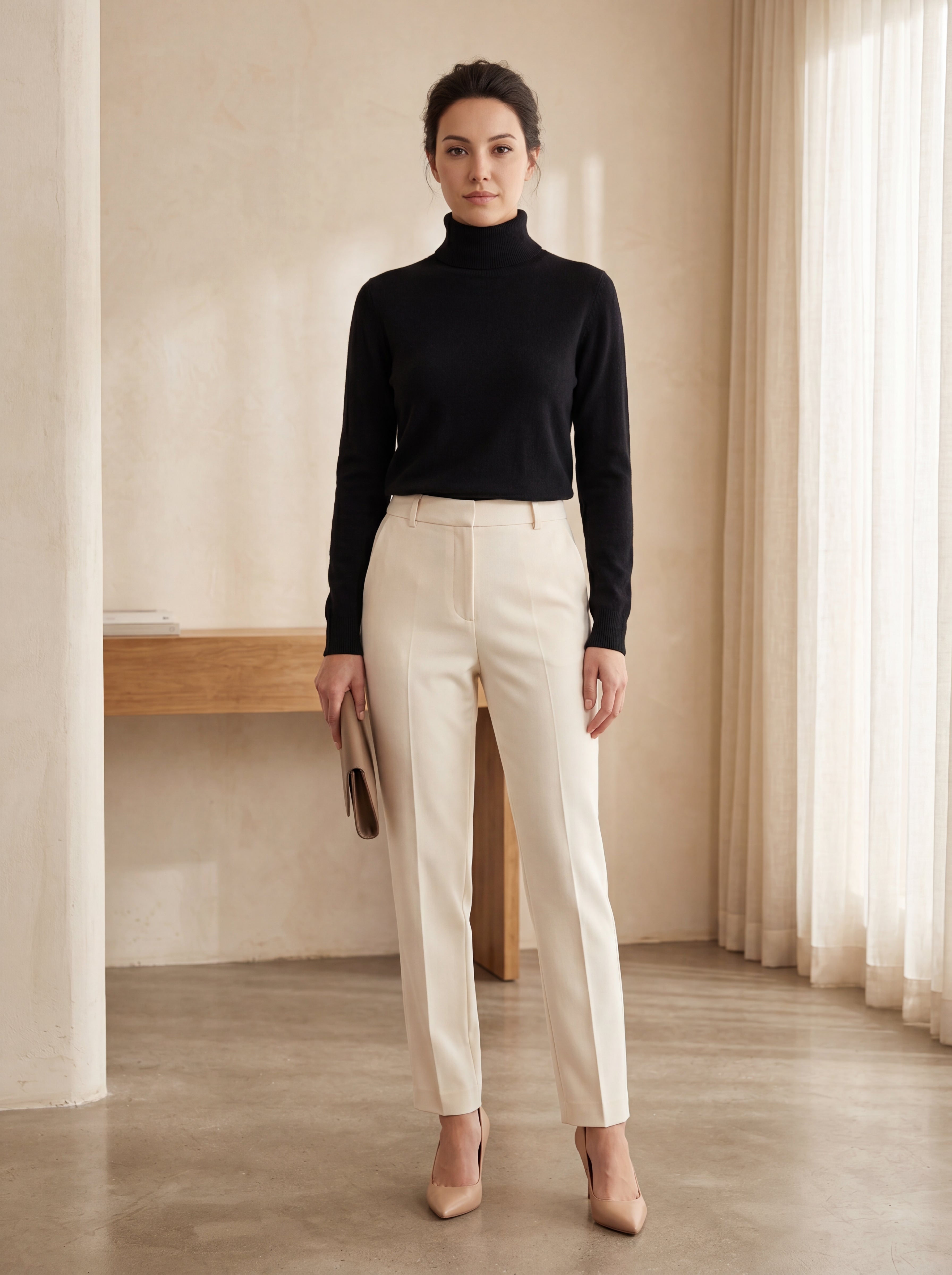 Classic Turtleneck Cashmere Sweater — Black