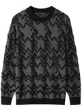 Diamond Knit Crew Neck Sweater