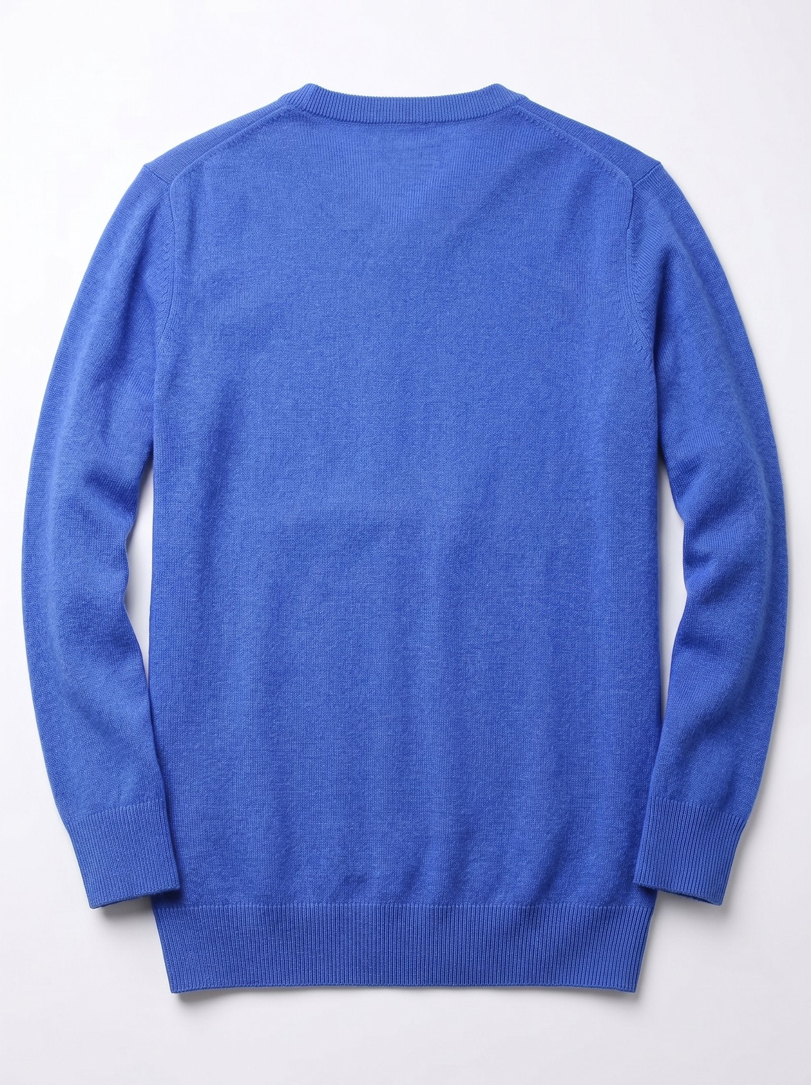 Men's V-Neck Cashmere Sweater — Blue