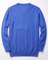 Men's V-Neck Cashmere Sweater — Blue