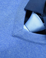 Men's V-Neck Cashmere Sweater — Blue
