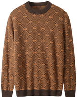 Striped Knit Sweater — Brown
