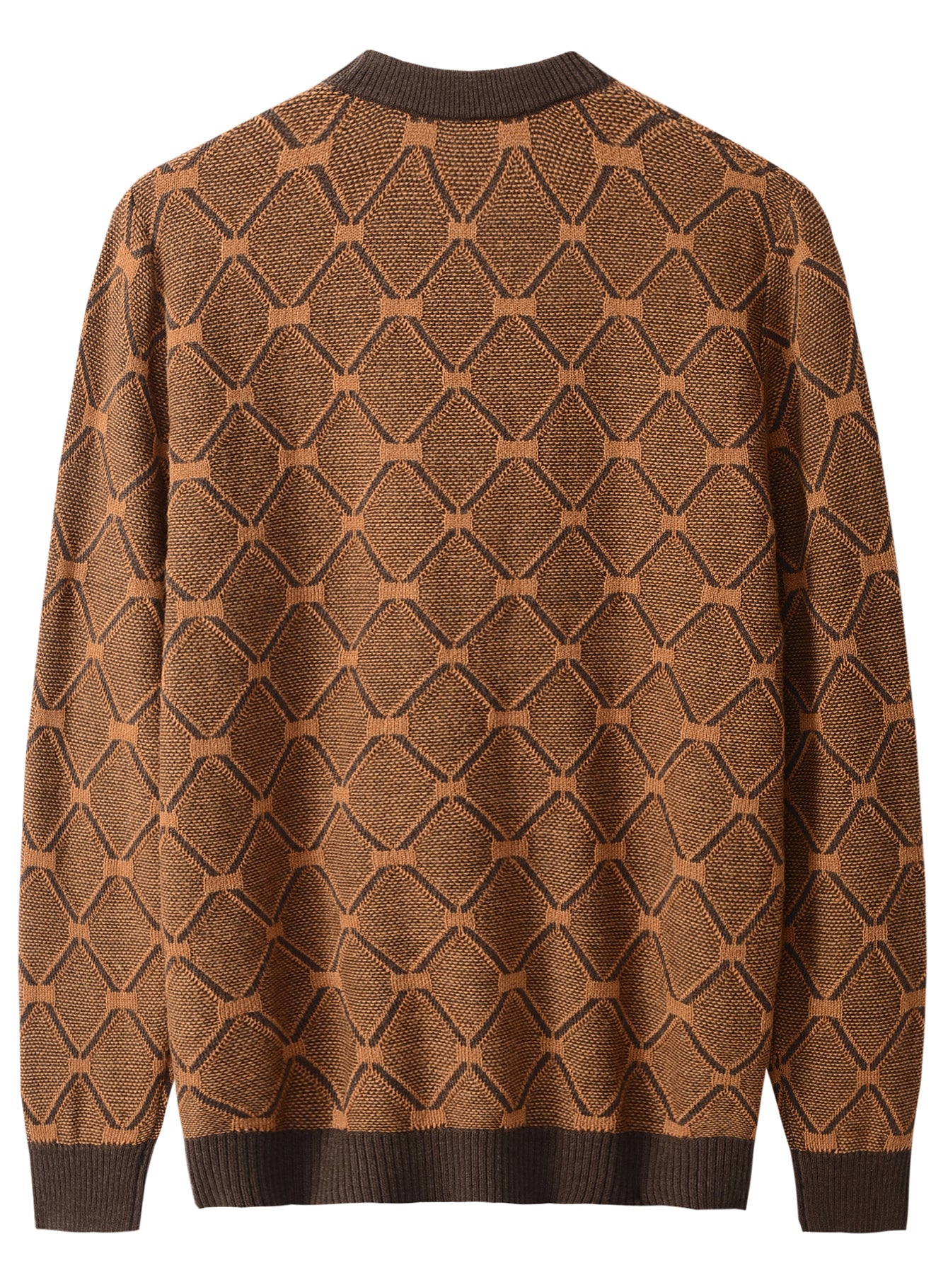Striped Knit Sweater — Brown