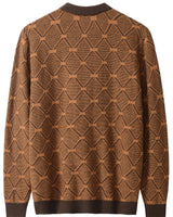Striped Knit Sweater — Brown