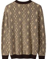 Diamond Check Crew Neck Sweater — Brown