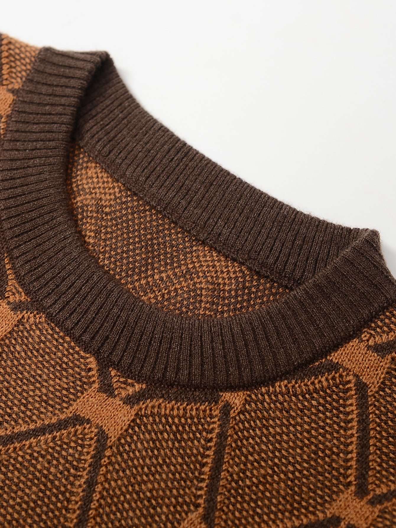 Striped Knit Sweater — Brown