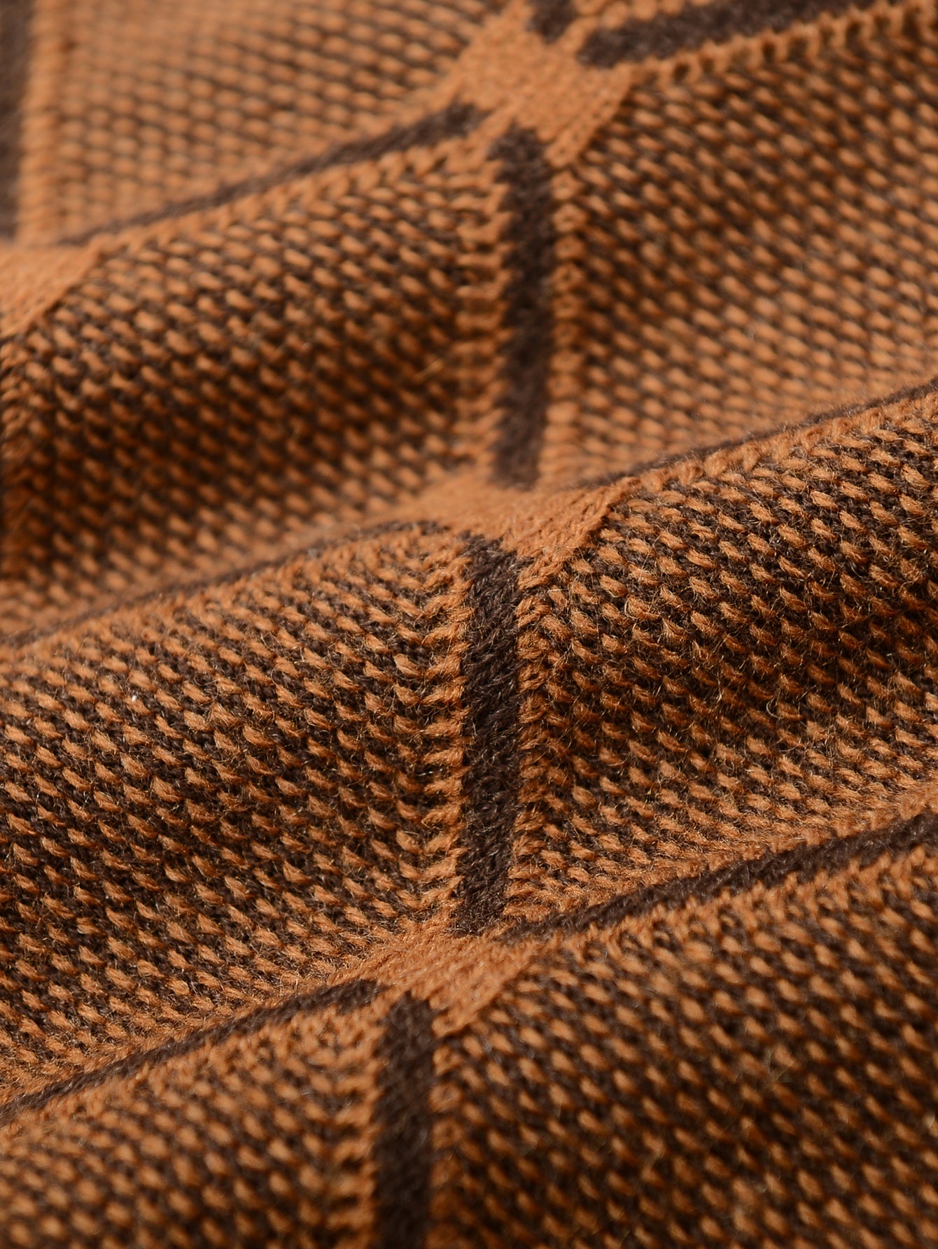 Striped Knit Sweater — Brown