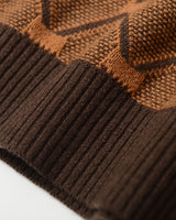 Striped Knit Sweater — Brown