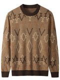 Diamond Pattern Crew Neck Sweater