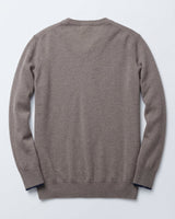 Men's V-Neck Cashmere Sweater — Brown