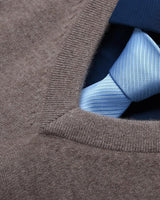 Men's V-Neck Cashmere Sweater — Brown