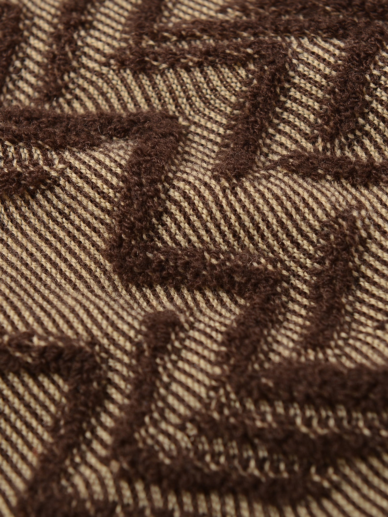 Diamond Knit Crew Neck Sweater — Brown