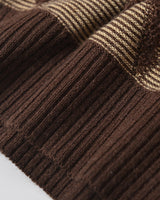 Diamond Knit Crew Neck Sweater — Brown