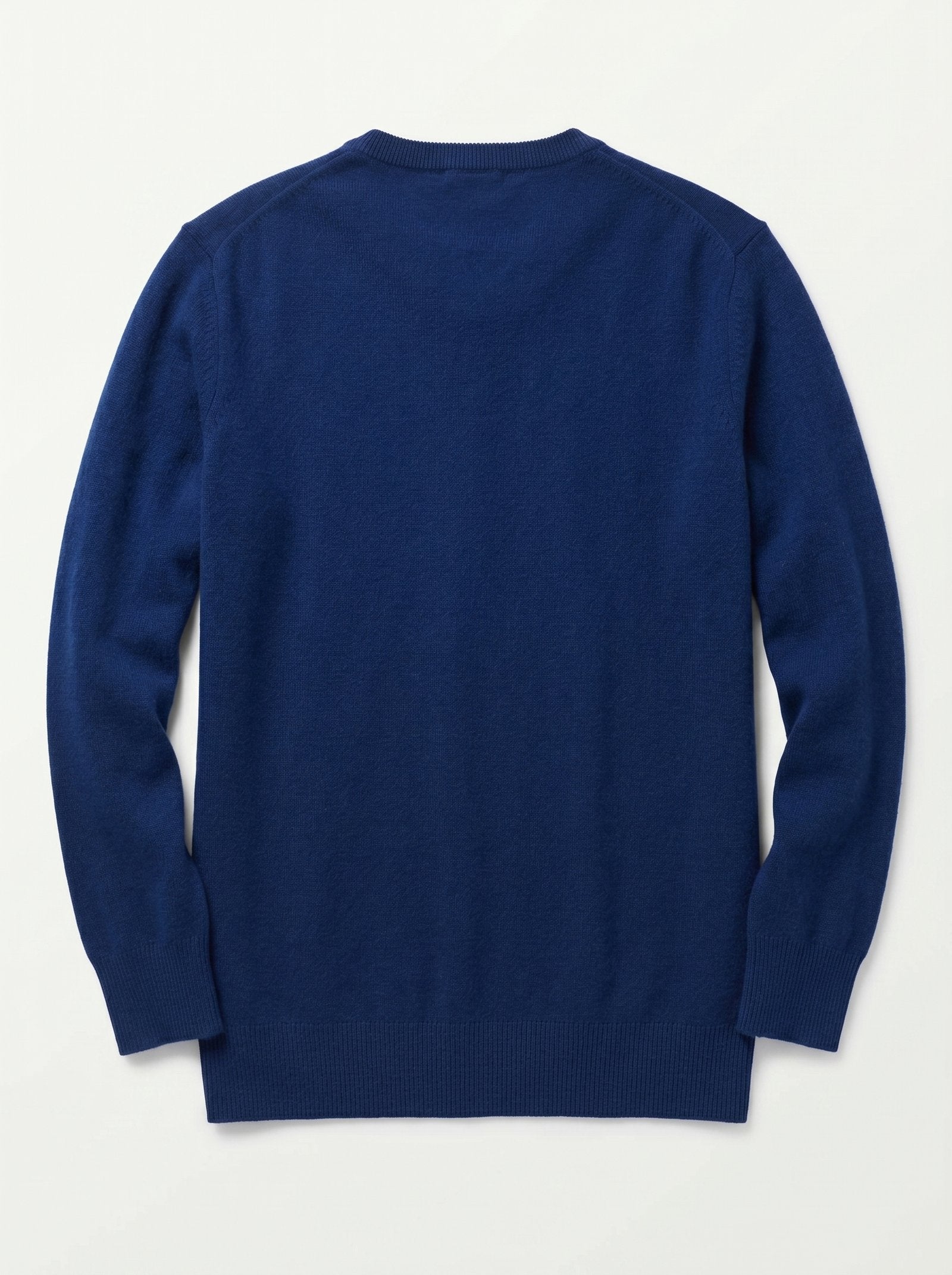 Men's V-Neck Cashmere Sweater — Dark Blue