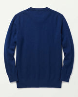 Men's V-Neck Cashmere Sweater — Dark Blue