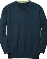 Men's V-Neck Cashmere Sweater — Dark Green