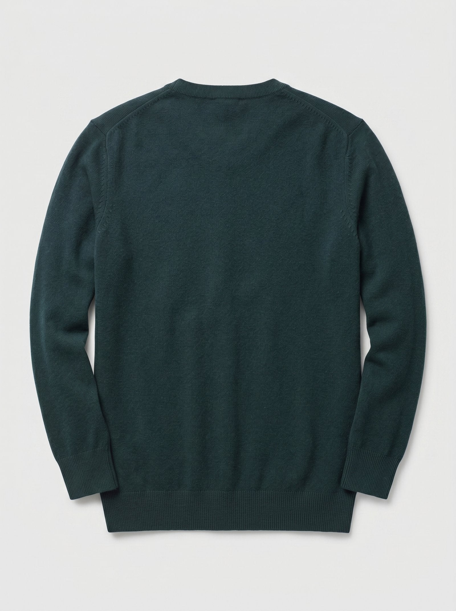 Men's V-Neck Cashmere Sweater — Dark Green