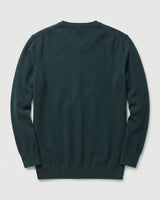Men's V-Neck Cashmere Sweater — Dark Green