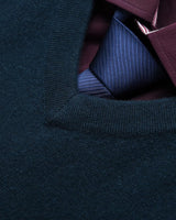 Men's V-Neck Cashmere Sweater — Dark Green