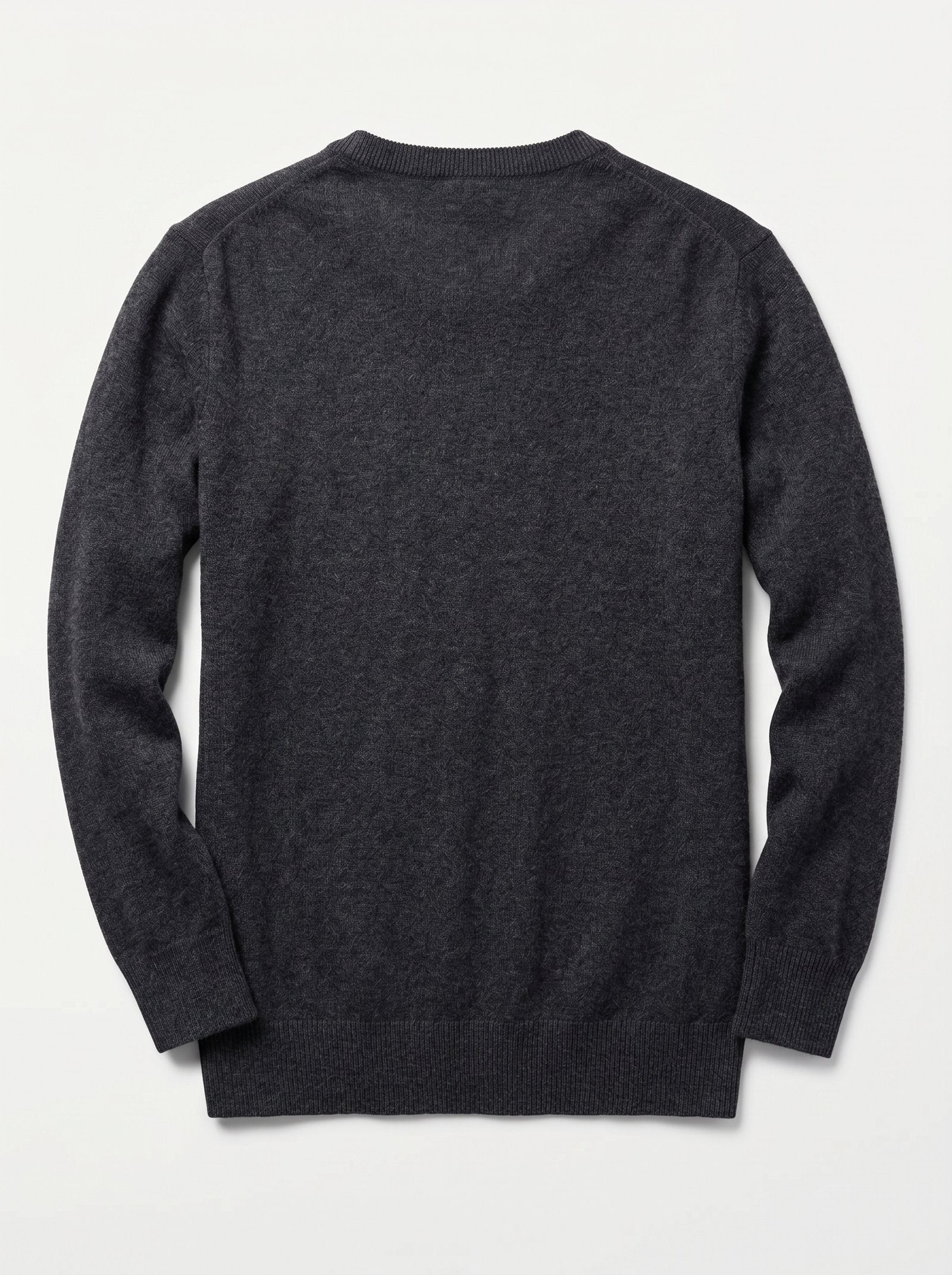 Men's V-Neck Cashmere Sweater — Dark Grey